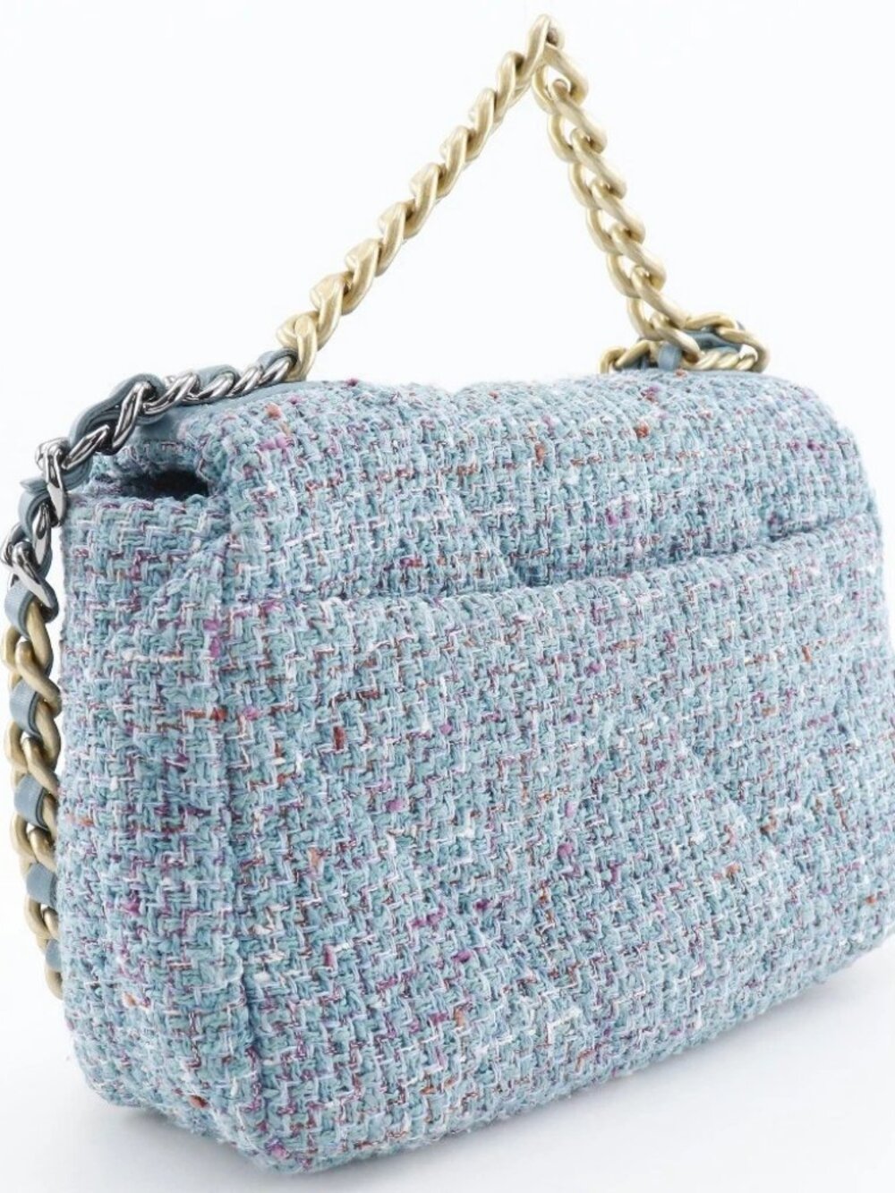 CHANEL ChainShoulder19 Shoulder Bag AS1160 Diznow 2WAYShoulder Blue tweed - Picture 2 of 12